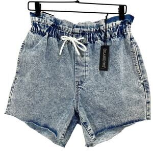 NEW Blank NYC Love On Top High Waist Acid Wash Paperbag Cutoff Shorts Size 27